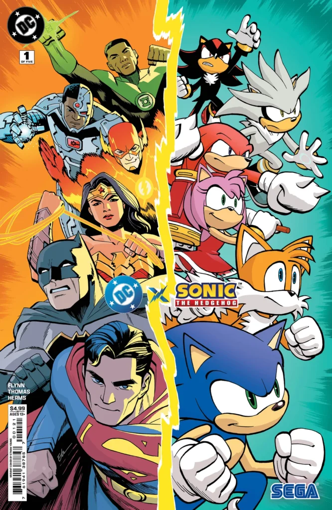 O CROSSOVER ENTRE A LIGA DA JUSTIÇA DA DC E O UNIVERSO DOS QUADRINHOS DO SONIC